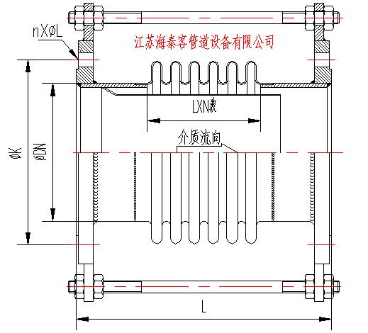 DZ單式軸向型膨脹節(jié)結(jié)構圖
